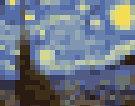 the starry night pixel